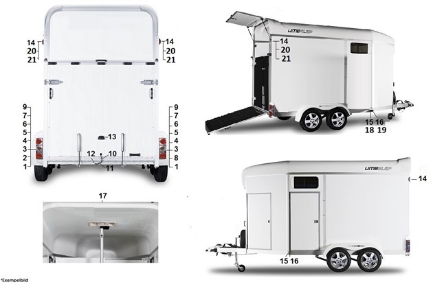Elsystem, belysning, reflexer A10,A20,A50,A60  1998-2003