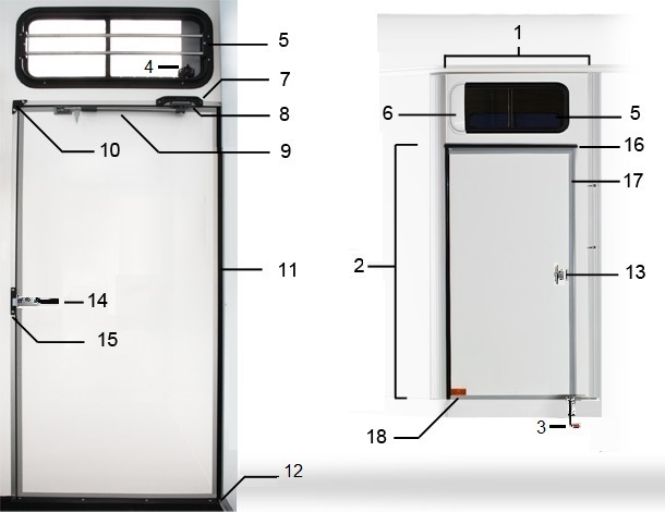 Dörrvägg liten vänster B50,B60  2004-2005