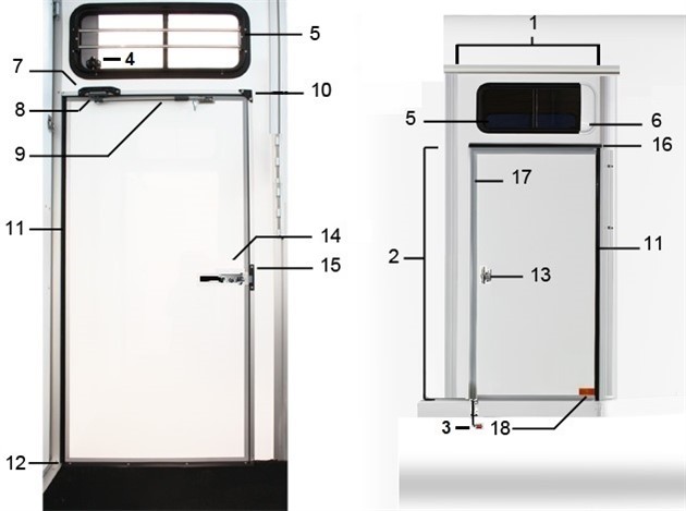 Dörrvägg liten höger B50,B60  2004-2006