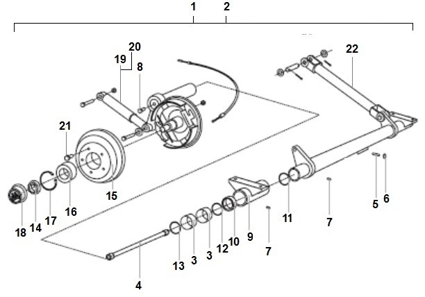 Ståltorsionsaxel 1250-2000 kg  2004-2010