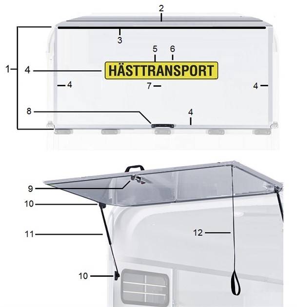 Överlucka bak B50-B60 2005-2010