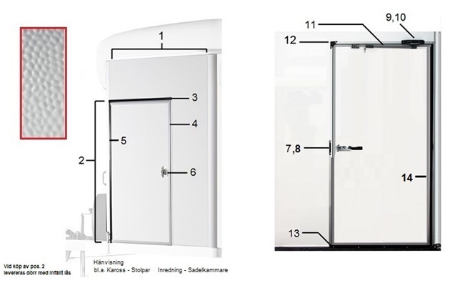 Snedvägg vänster A10-A60  1998-2003