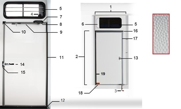 Dörrvägg liten vänster A50,A60  1998-2003
