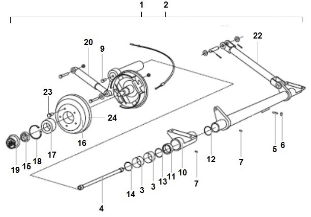 Ståltorsionsaxel 1250-2000 kg  1998-2003
